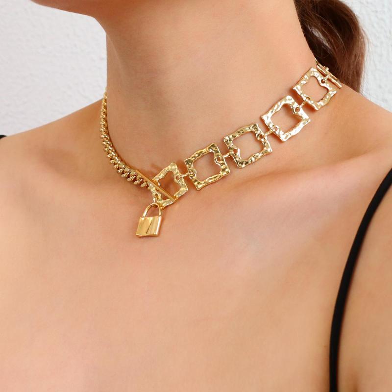 

Choker Lifefontier Design Vintage Adjustable OT Clasp Lock Necklaces Classic Gold Silver Color For Women Jewelry