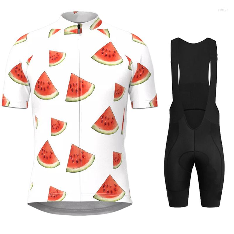 

Racing Sets Men's Watermelon Pattern Cycling Jersey Summer MTB Bicycle Quick Dry Clothing Short Sleeve Bike Suit, 20