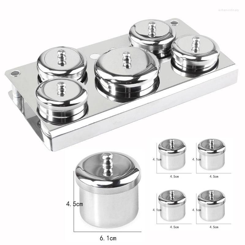 

Nail Art Kits 5Pcs/Set Mini Stainless Steel Tray Container Liquid Powder Holder Professional Manicure Sterilizer Tools Salon