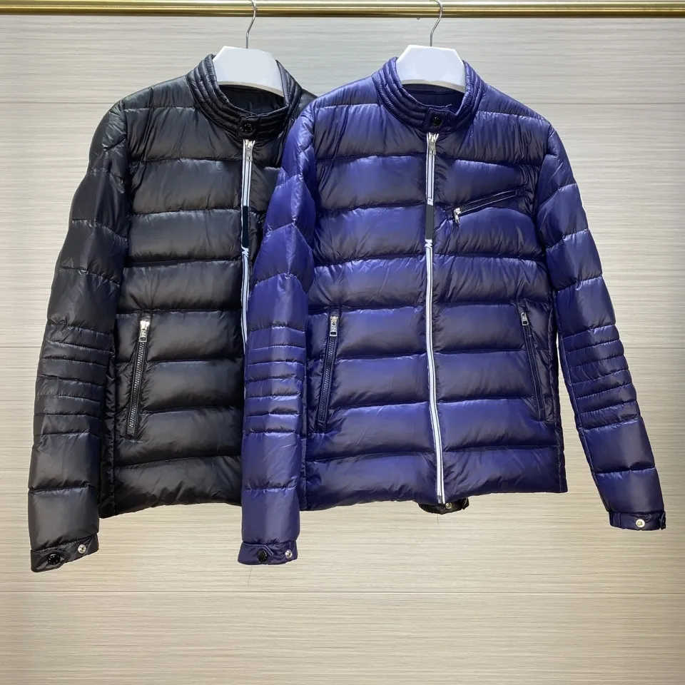 

Designer maya men's down jacket Embroidered Badge Ladies Coat Casual Sports Lightweight White Duck Down Warm Stand Collar Top Clothing, Black