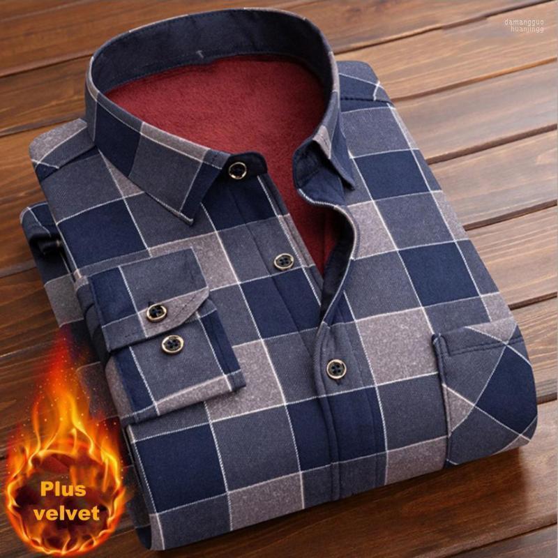 

Men's Casual Shirts Men's Formal Shirt Warm Men Slim Single-breasted Stylish Fleece Winter, Black