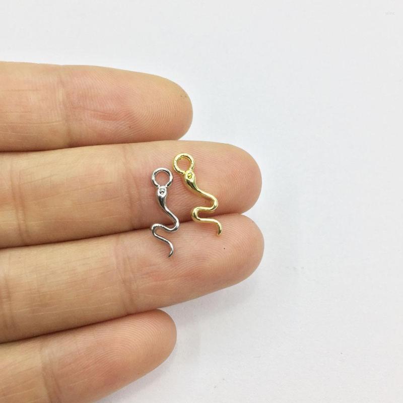 

Charms Eruifa 20pcs 12mm Tiny Snake Zinc Alloy Jewelry DIY Pendant Necklace Earring Bracelet 2 Colors