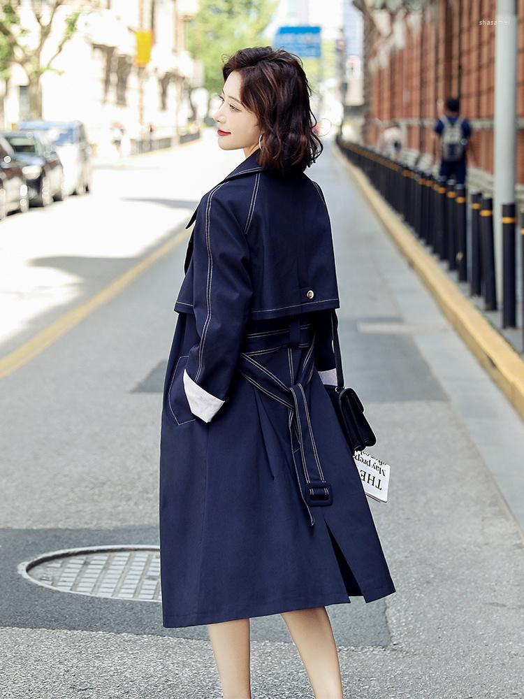 

Women' Trench Coats Autumn 2022 Korean Design British Medium Long Windbreaker Women' High-end Temperament Niche Coat, Khaki