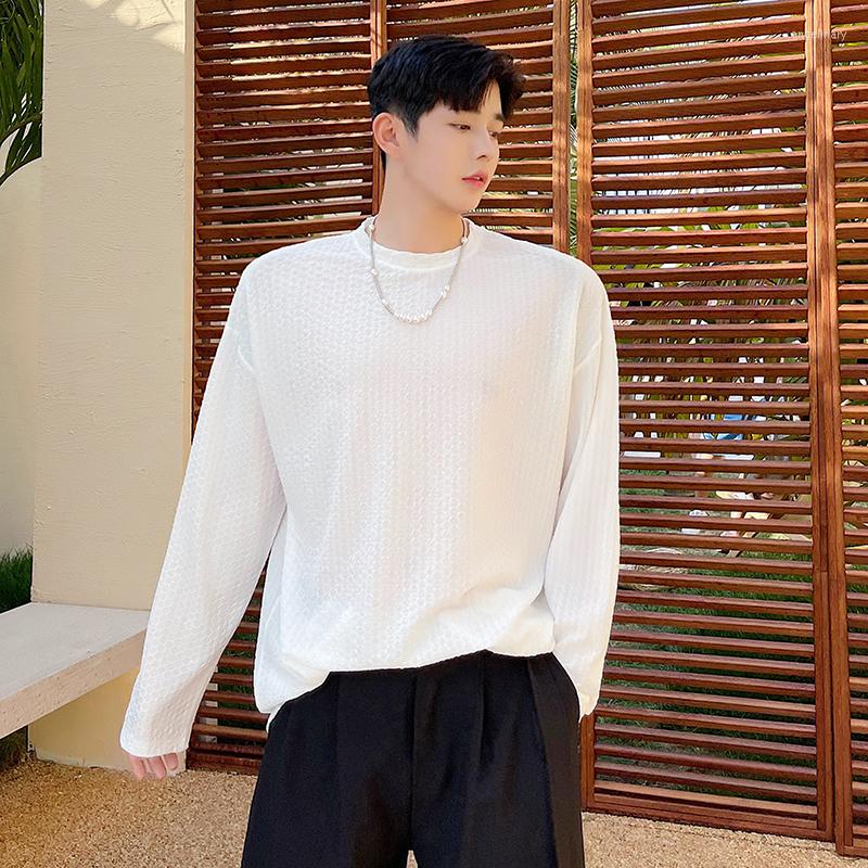 

Men's T Shirts Online Celebrity T-shirt Men Translucent Long Sleeve Thin Breathable Sunscreen Tops Tees ShirtsStreetwear Tshirt Man, H1232