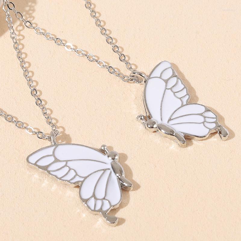 

Pendant Necklaces 1pair Couple Butterfly For Women Men Choker Necklace Vintage Clavicle Chains Lover Friendship Jewelry Gift