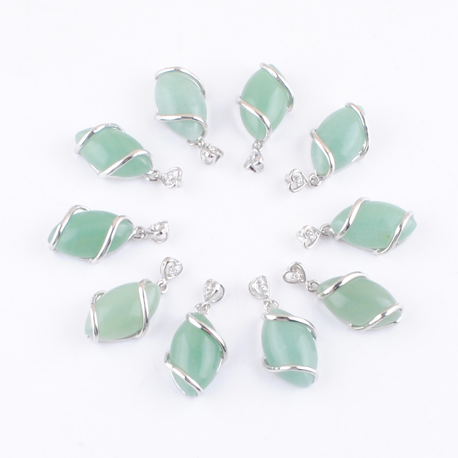 

Natural Stone Aventurine Horse Eye Shape Pendants Fashion Healing Charms Pendulum Necklace Making Accessories N3243