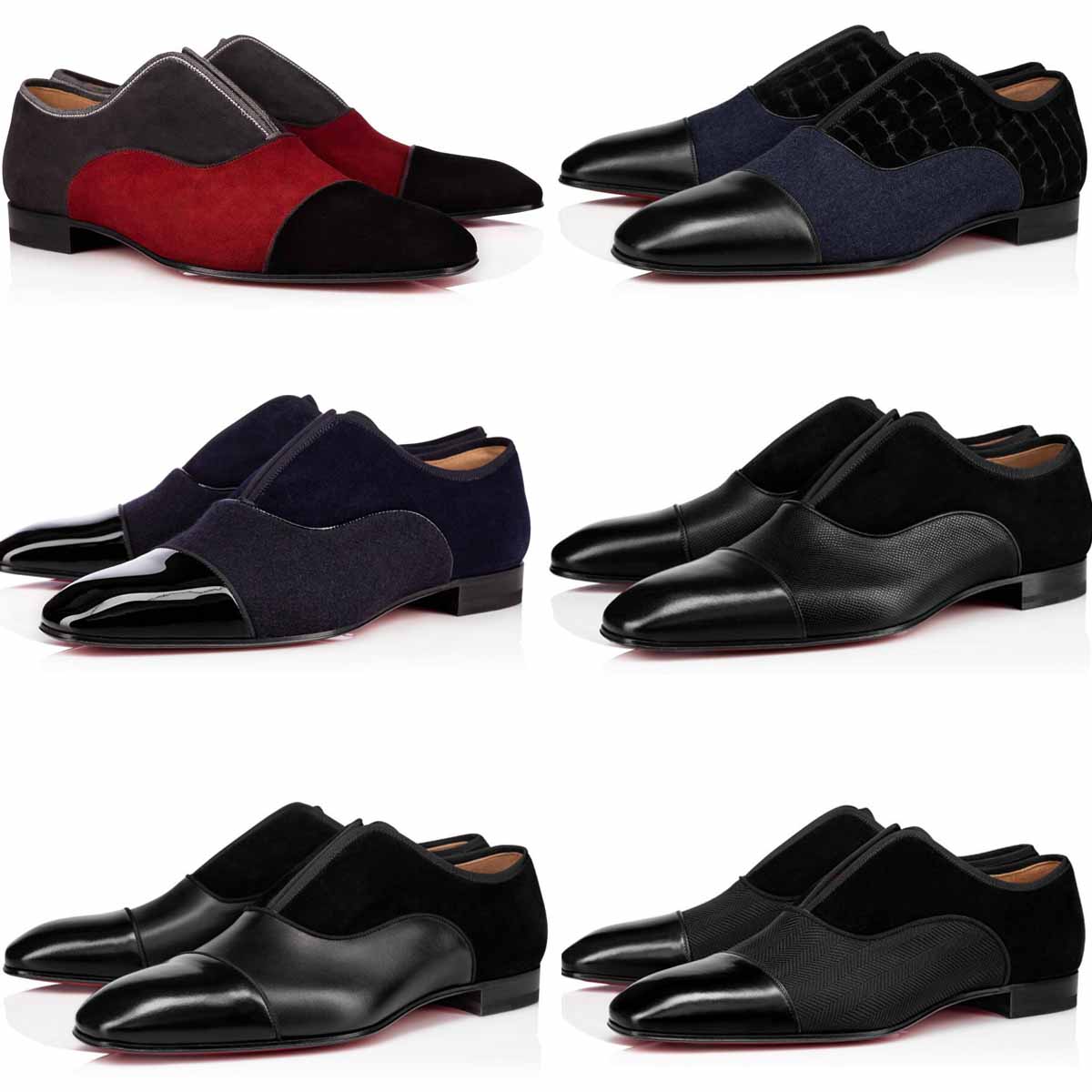

Business black calf leather dress shoes reds sole oxford shoe men's blacks loafers slip on alpha greggo low heel wedding party flats Man luxury design with box