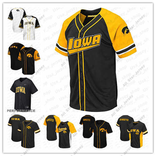 

Baseball Jerseys Custom Iowa Hawkeyes NCAA College Baseball Jersey Mens Womens Youth Black White Gold Stitched Name and Nmber Mix Order High Quailty, As photo