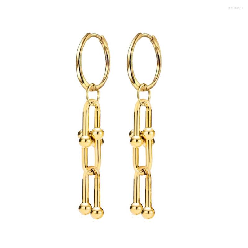 

Stud Earrings USENSET Stainless Steel U Shaped Chain Pendant For Women Fine Jewelry Wholesale Fashion Hoop Earring Accessories