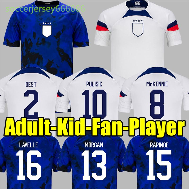 

New 2022 PULISIC MCKENNIE Soccer Jersey ERTZ ALTIDORE PRESS WOOD MORGAN LLOYD 22 23 America Football Shirt United States Camisetas USA USMNT LLETGET Men Kids Uniform, 1994 away aldult
