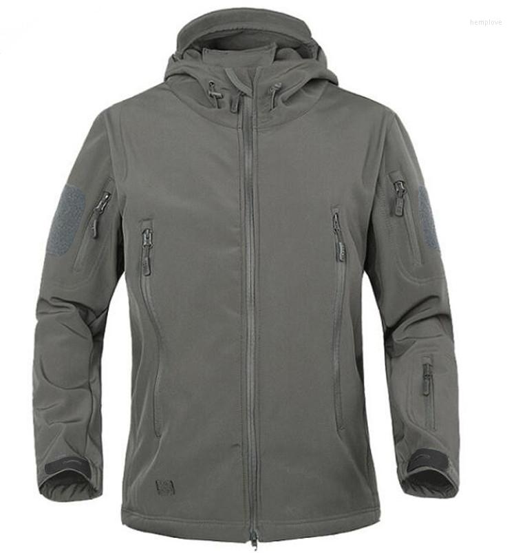 

Men' Down 2022 Outdoor Waterproof Soft Shell Jacket Hunting Windbreaker Ski Coat Hiking Rain Camping Fishing Tactical Clothing Men&Women, Gray without fluff