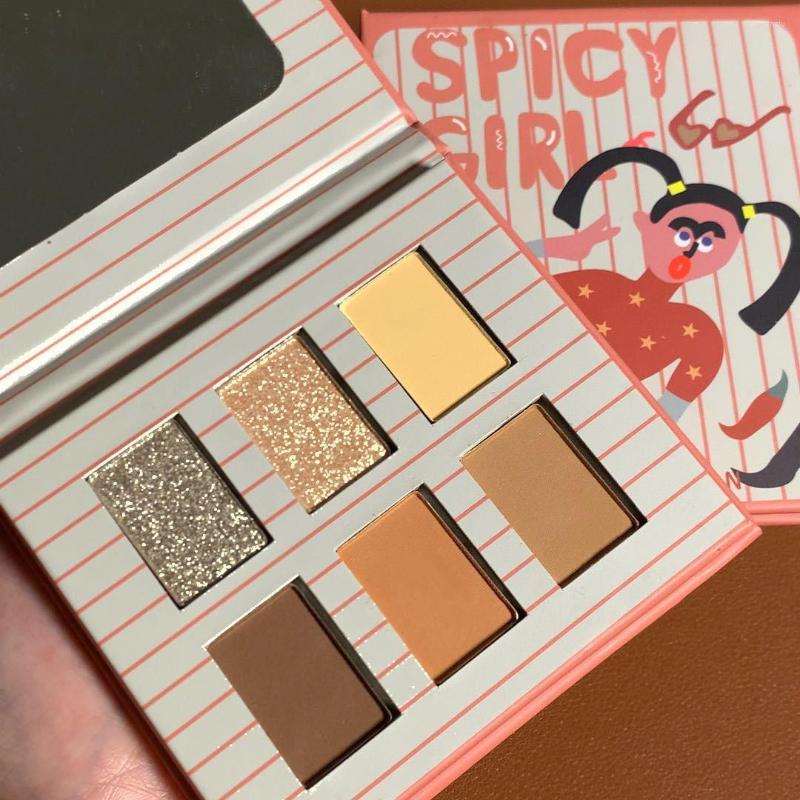 

Eye Shadow Cartoon Notebook Eyeshadow Palette Six Color Mini Matte Pearlescent Beginner Portable, Orange