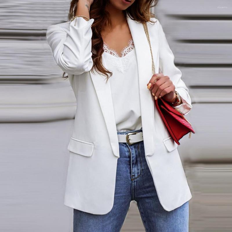 

Women's Suits Solid Color Slim Fit Office Wear-resistant Cardigan Formal Autumn Blazer Women Female Clothing, Black
