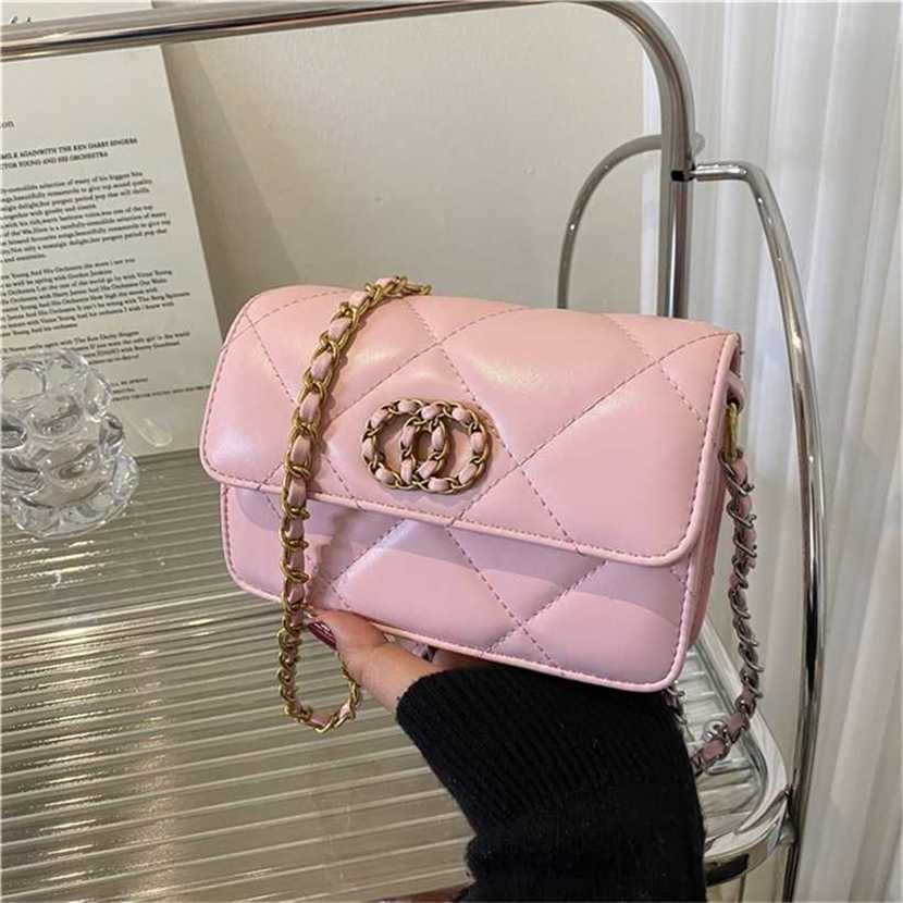 

60% OFF 2023 Designer bag trendy Lingge embroidered thread chain small square summer minority high sense women's Messenger Women's, White