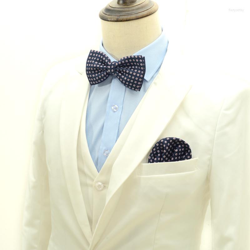 

Bow Ties HOOYI Dot Neck Tie Set For Men Paper Handkerchief 2022 Bowtie Pretied Wedding Mariage Party Gift