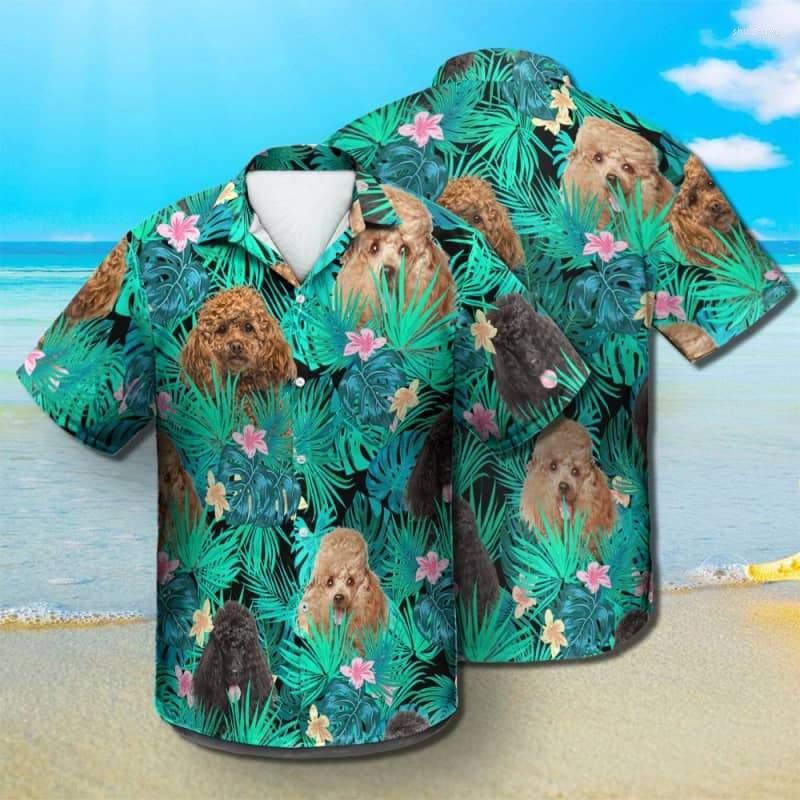 

Men' Casual Shirts Hawaii Beach Design For Men Cute Animals Printing 3D 2022 Summer Short-sleeved -5XL, Beige