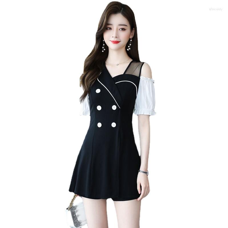 

Women's Tracksuits Women's T-shirt Sexy Dress Off Shoulder Retro Elegant Top Shorts 2 Pieces Set 2022 Summer Mesh Black MIni Skirt Pants, Style c 2 piece set