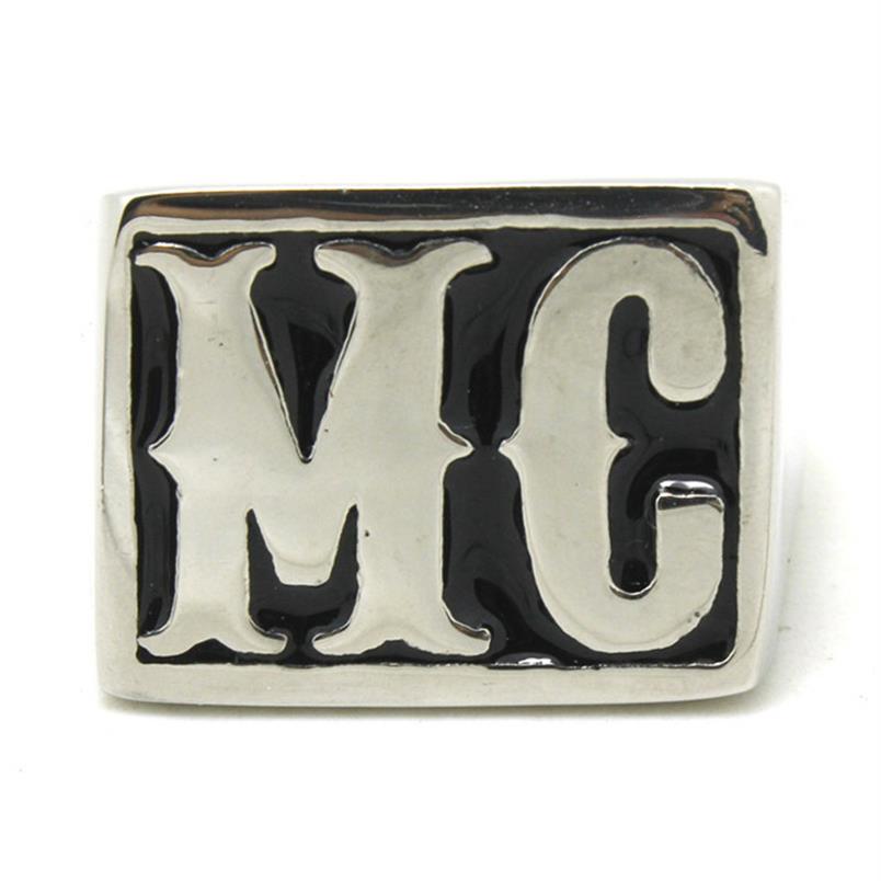 

4pcs lot Size 8-14 Motorbiker MC Cool Ring 316L Stainless Steel Fashion Jewelry Selling Biker Style MC Ring302q