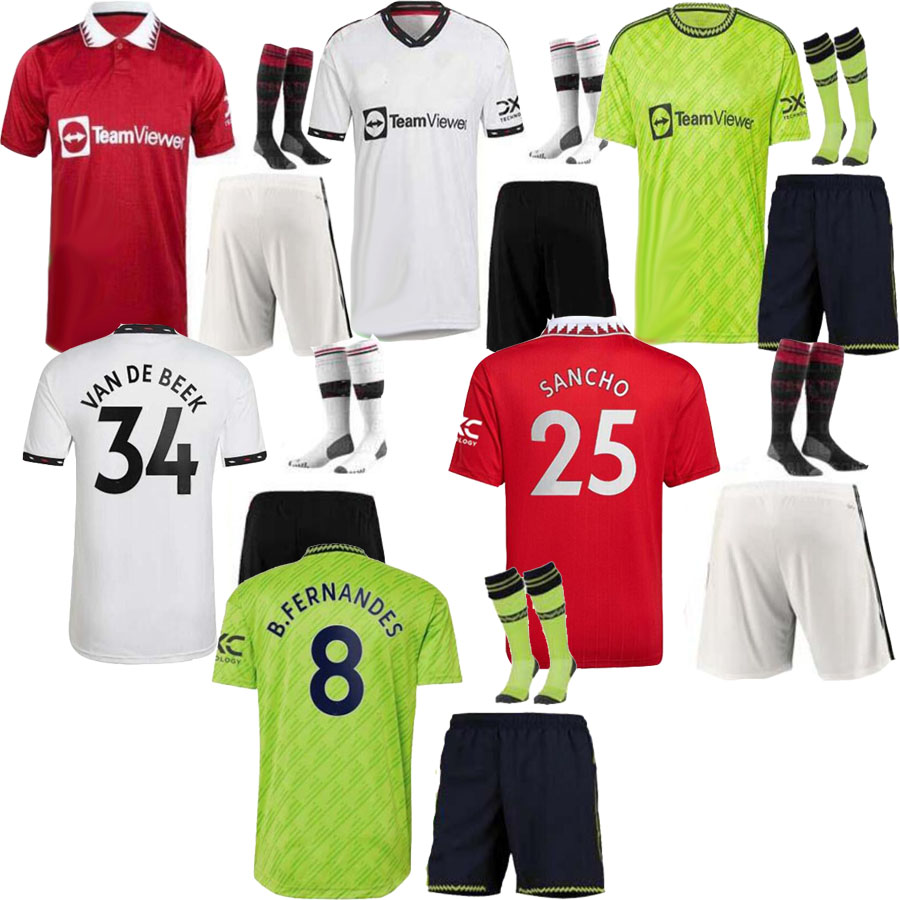 

22 23 ANTONY CASEMIRO MARTINEZ ERIKSEN soccer jersey RASHFORD 2022 2023 SANCHO CAVANI B. FERNANDES FRED MANS UTDS football shirt kit set Uniforms, 3rd kids
