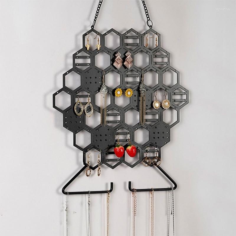 

Jewelry Pouches Honeycomb Earrings Display Stand Shelf Storage Finishing 55KA