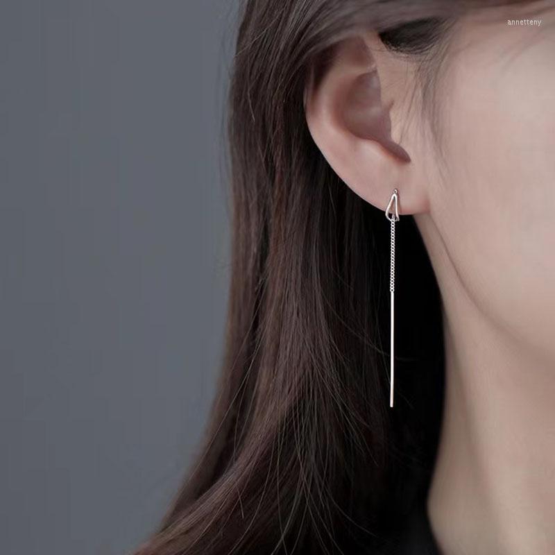 

Hoop Earrings 925 Sterling Silver Tassel Long Stud Fashion Birthday Gifts For Women Fine Jewelry