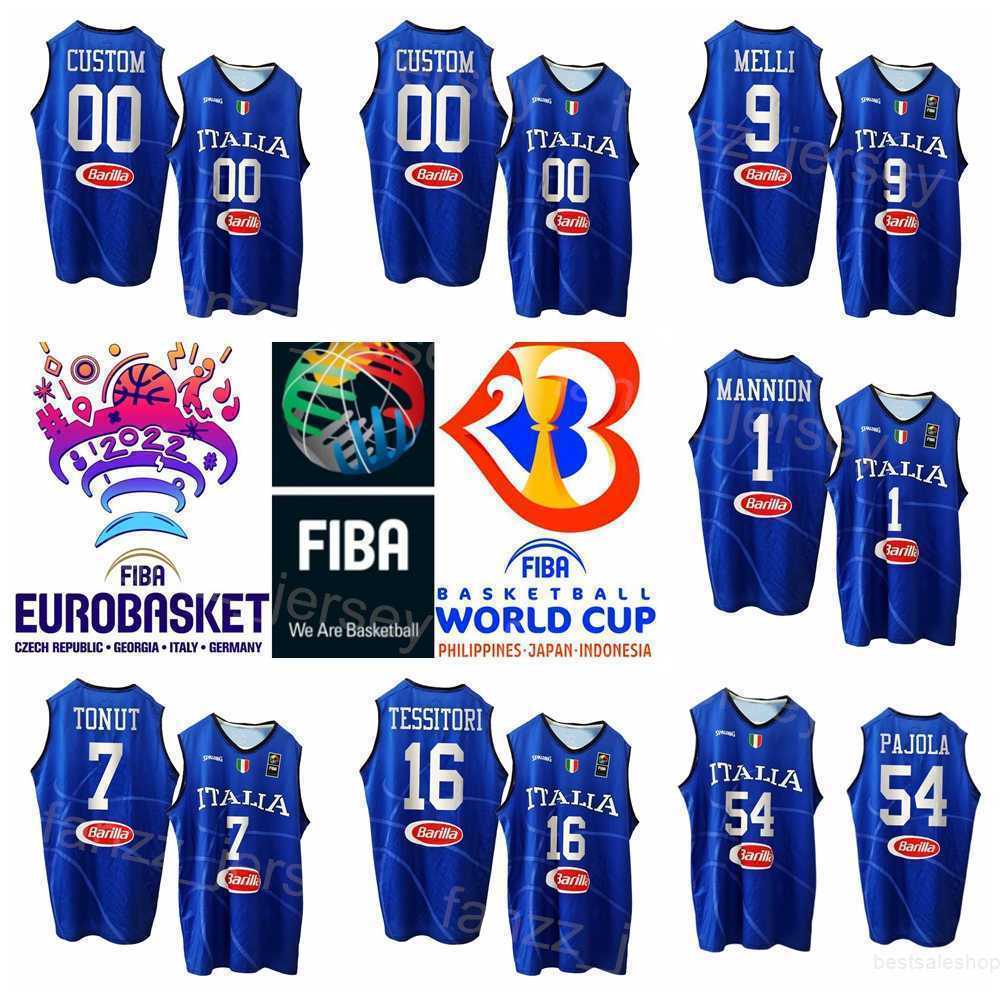 

Print Italy Basketball 2022 EuroBasket 1 Nicolo Mannion Jersey National Team 9 Nicolo Melli 0 Marco Spissu 16 Amedeo Tessitori 20 Simone Fontecchio 7 Stefano Tonut, With eurobasket patch