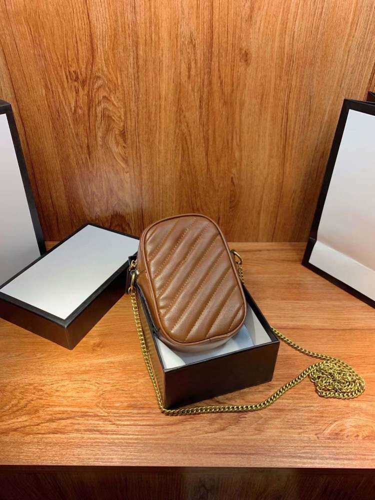 

Evening Bags web celebrity CK joker mini packages female oblique satchel winter chain Small zero wallet key mobile phone bag, Brown