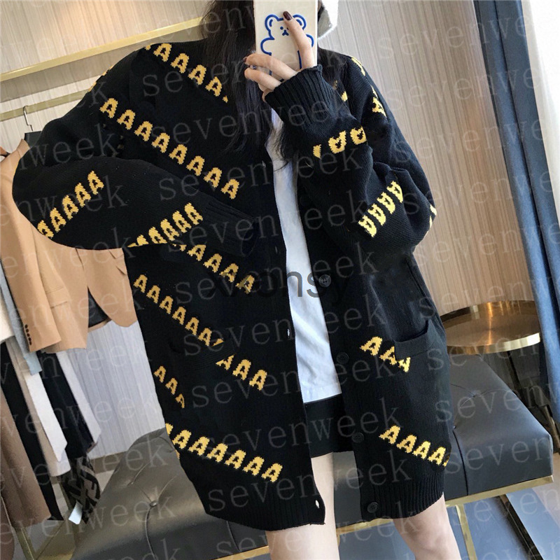 

Full Letters Sweaters Cardigan Coats For Women Men Designers Womens Knitted Sweatshirts Autumn Winter Warm Sweater DT39, Black yellow letter