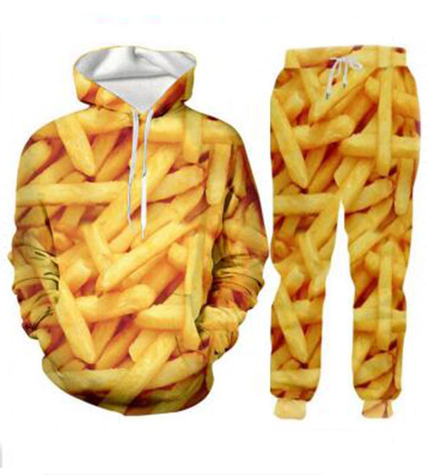 

New Fashion social style clothing Women/Mens 3D Print Halloween French Fries Zipper/Zip-up Hoodies/Hooded Sweatshirts A022, Multi