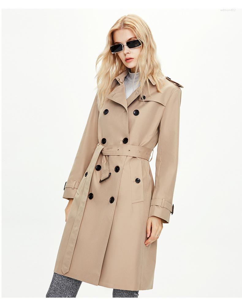 

Women' Trench Coats Drunk Bride Windbreaker Women' Mid-length Retro British Women XXXL 2022 Spring And Autumn, Black