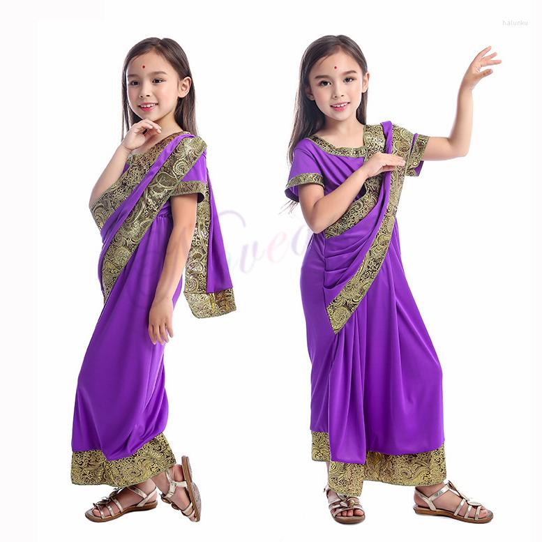 

Ethnic Clothing Saree Party India Sari Bollywood Dress Girls Traditional Kids Clothes For Children