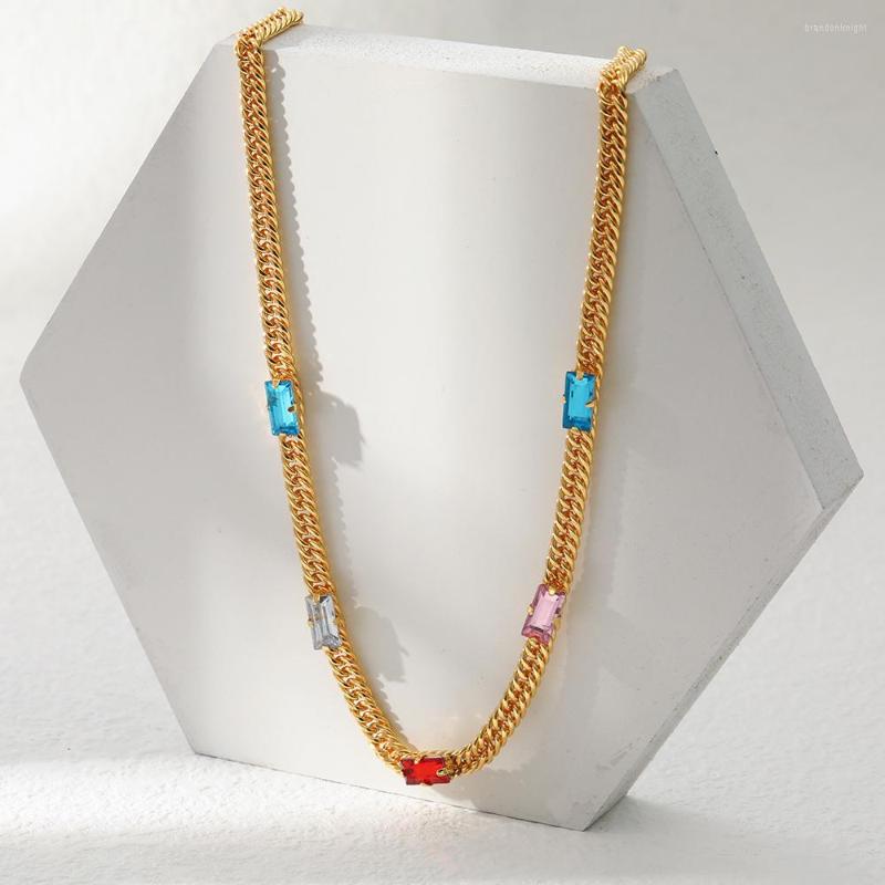 

Choker Cubic Zirconia Fashion Stainless Steel Women's Necklace Waterproof And Fade Resistant 18K Real Gold Plated Jewelry