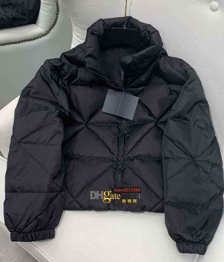 

Brands Women Down Parkas Lady Recycled nylon fabric Badge letters Jacket Fashion Trend Woman Luxury Designer Fluffy Warm Loose Casual, Black