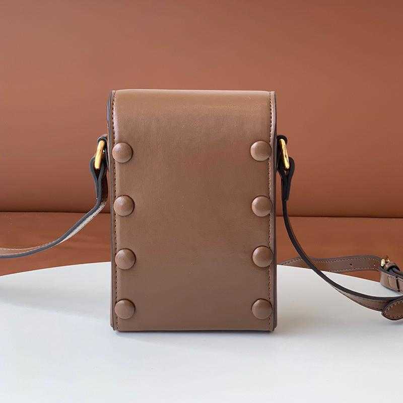 

Evening Bags Classic smooth real leather bags Mobile phone package mini women Box handbags purse horse bit buckle single shoulder crossbody bag, Black