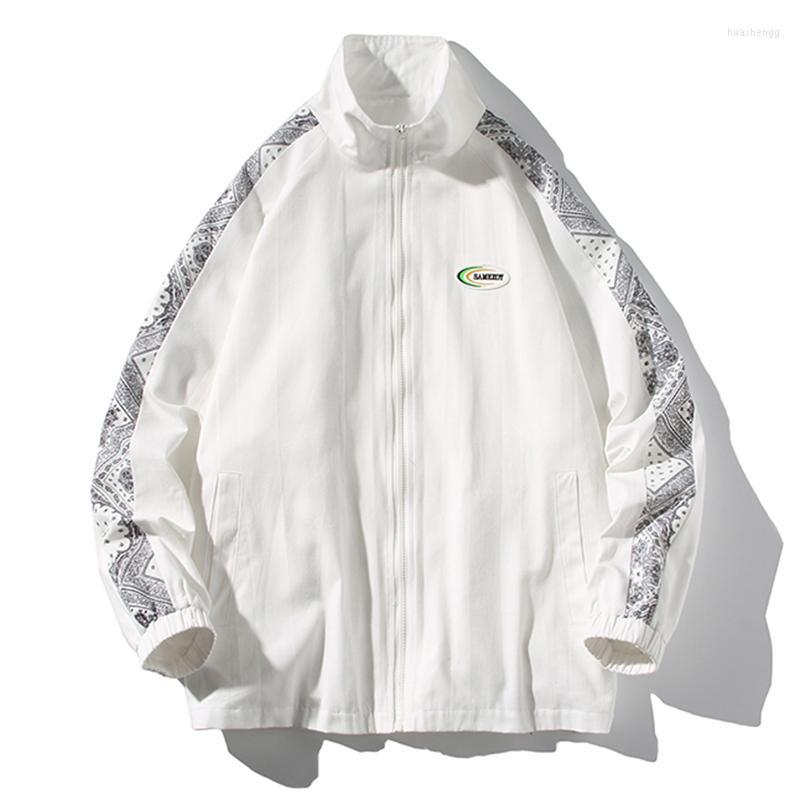 

Men's Jackets Men's Autumn Cashew Ribbon Bomber Jacket Men Pilot Zipper Coat Fashion Causal Street Loose Outerwear Windbreaker Clothing, Black