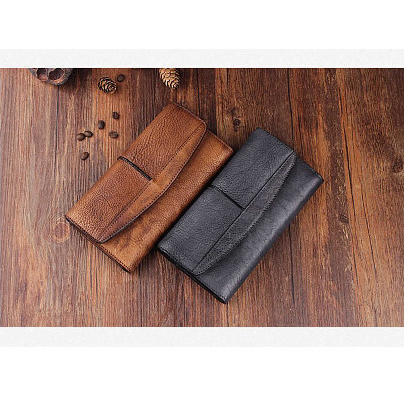 

Wallet Vintage Women Leather Short Slim Male Purses Money Credit Card Holders Men 221030, Auburn