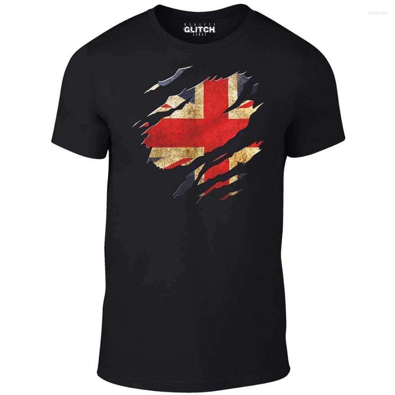 

Men's T Shirts Union Jack Flag Irregular Men Print Short Sleeve T-Shirt, Gray