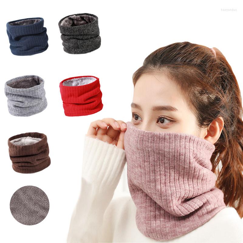 

Scarves Fashion Neck Scarf Unisex Knitted Warm Winter Autumn Ring Women Girl Bandana Solid Fleece Men
