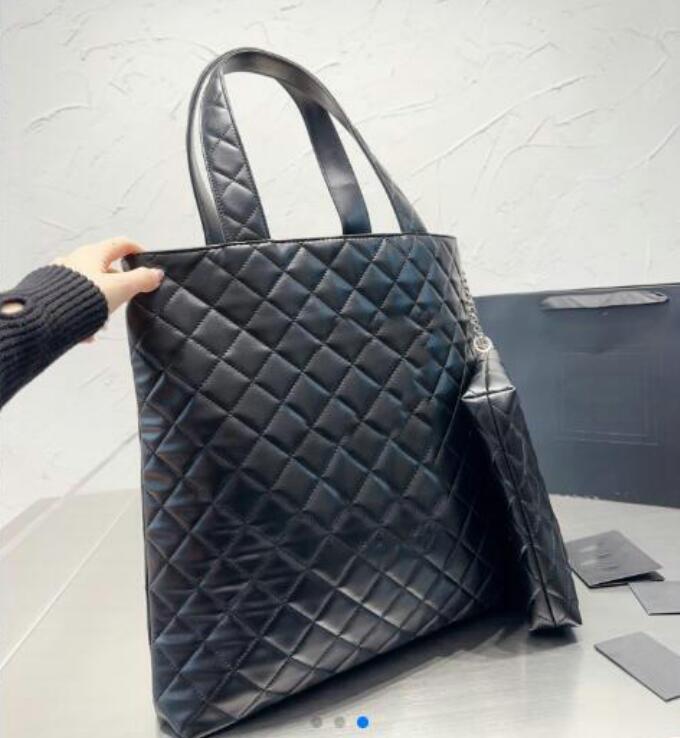 

designer Gaby Handbags Tote Bags Shoulder Shopping Bag fashions Genuine Leather Rhombic Pattern Fashion Letters Quited Beach Handbag Purse, Black