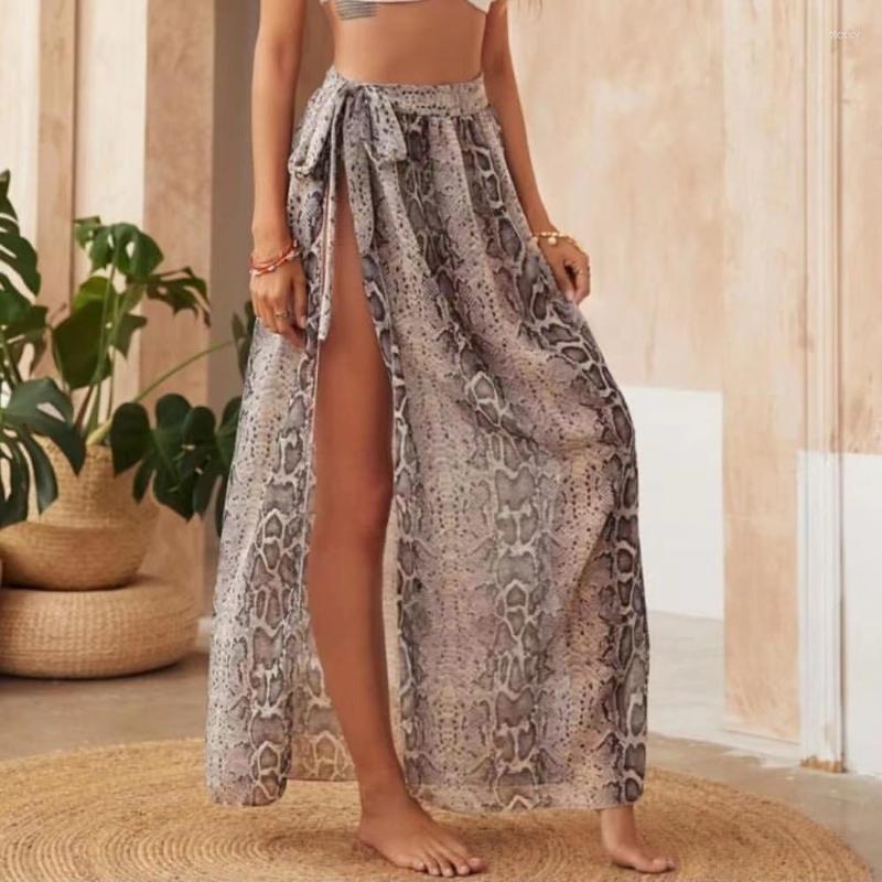 

Women's Swimwear Women's Print With High Waist Skirt Slit Sexy Beach Dresses Women Bikini Cover Up Female Swimsuit 2022 Summer, Bk4141yw