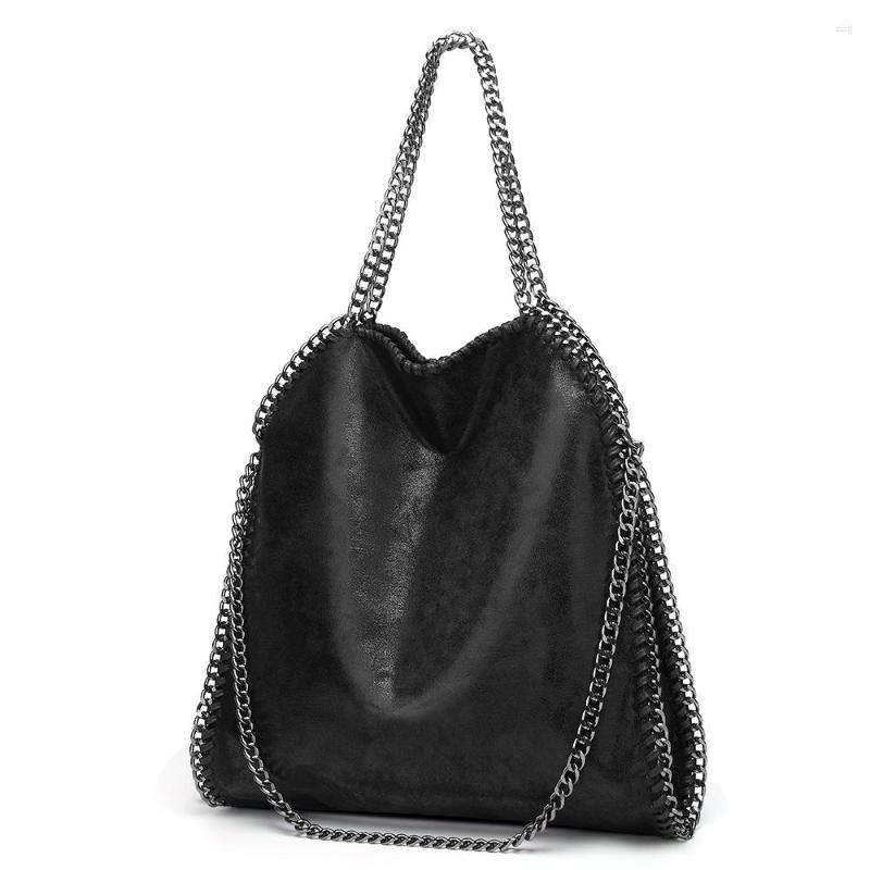 

Evening Bags Chain Side Design Handbags Women Large Capacity Tote Shoulder, Black