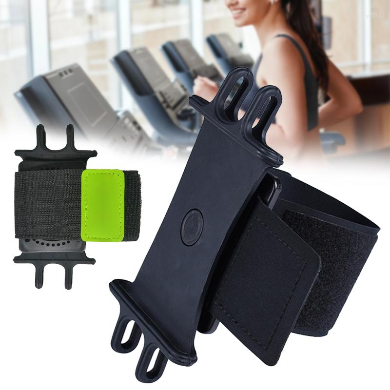 

Outdoor Bags Wrist Phone Holder Stretchy Band Strap 360° Rotatable Arm Forearm Silicone Cell Mount Fits All 4-6.7in Smartphone ASD88, Green