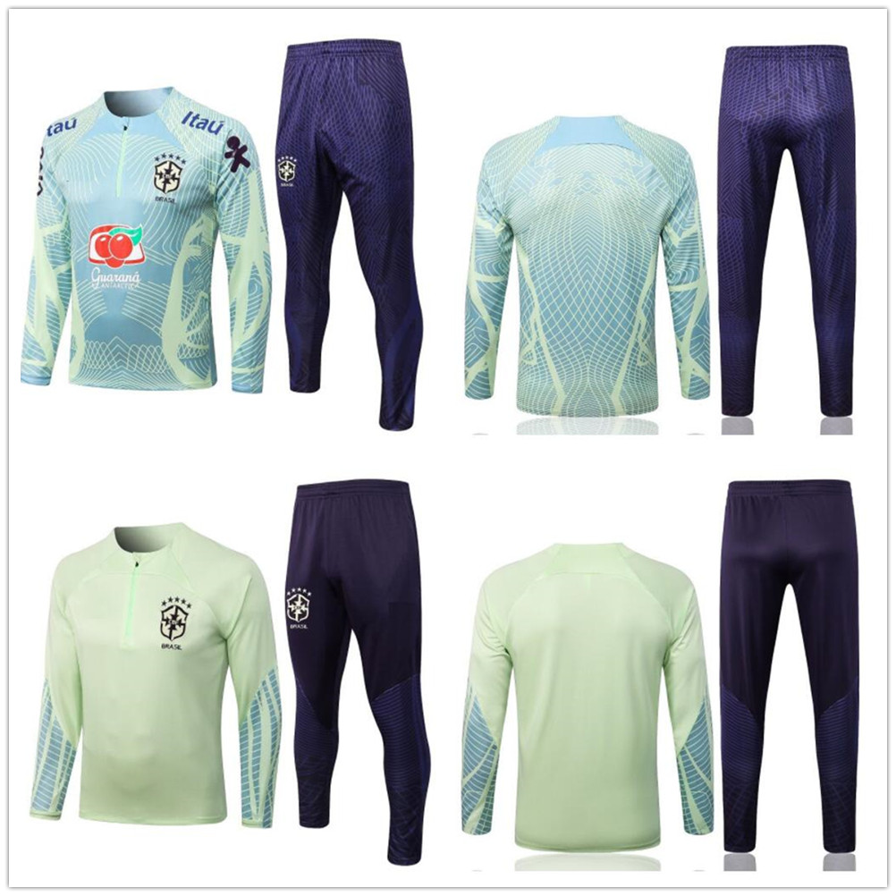 

2022 Long sleeve Brazil Men's Tracksuits soccer Jersey 22 23 Home Away P.COUTINHO VINI JR. G.JESUS RICHARLISON Training suit sports football jacket, As pic