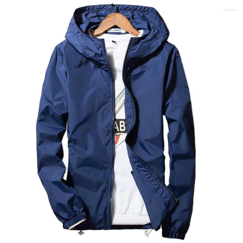 

Men' Jackets Spring Summer Jacket Men Windbreaker Skin Men' Hooded Casual Coat Plus Size 5XL 6XL 7XL Thin