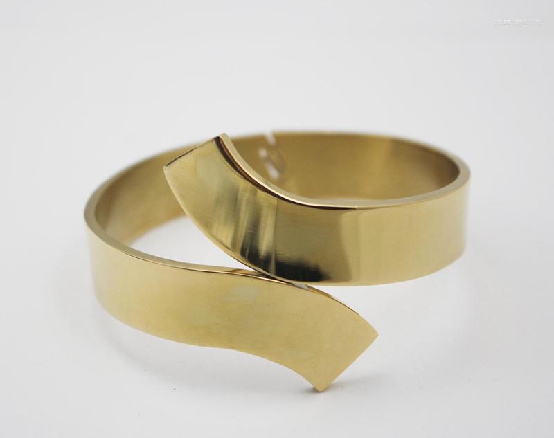 

Bangle Top Quality Gold Color Cuff Bangles Bracelet Blank Plain Stainless Steel Women Female