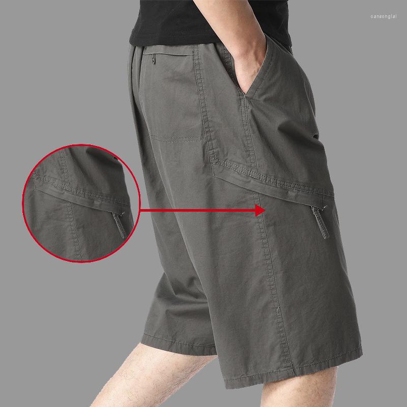

Men's Shorts Cargo Knee Men Summer Army Military Cotton Loose Tactical Joggers Male Multiple Pockets Work Casual Short Pants, Black