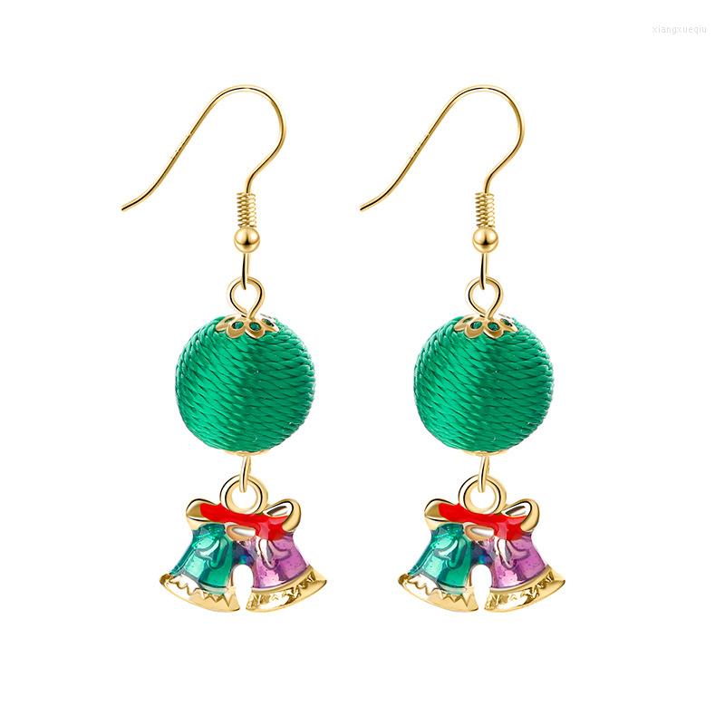 

Dangle Earrings 12pcs/lot Meal Mixed Color Christmas Bells Green Ball For Party Banquet Gifts