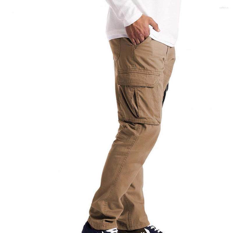 

Men's Pants Men Workwear Cargo Multi Pockets Casual Solid Color Straight, Black