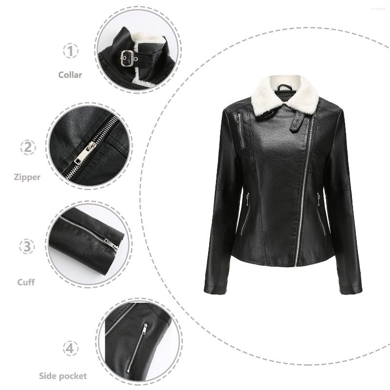 

Women' Leather Jackets For Women 2022 Autumn Spring Female Coat Black Red Brown Women' Moto Biker Zipper Jacket Chaqueta Cuero Mujer, As picture1