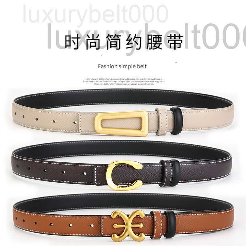 

Belts designer Women's versatile belt leather small gourd buckle simple gold casual pants pocket with skirt dress WBF4 O5AV, Black